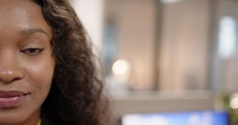Focused Businesswoman Engaged at Work in Modern Office