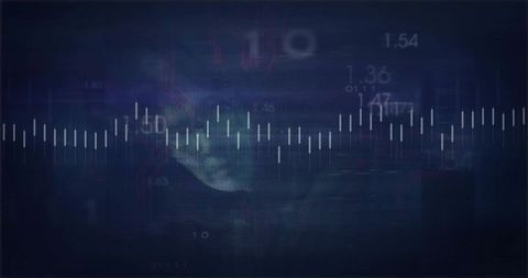 Digital audio waveform with floating numeric data visualization