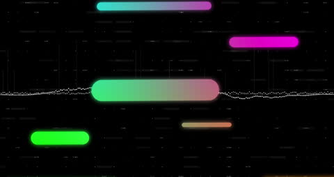 Abstract Neon Lines on Black Background Illustrate Digital Motion