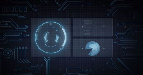 Futuristic Digital HUD Interface with Data Processing - Download Free Stock Images Pikwizard.com