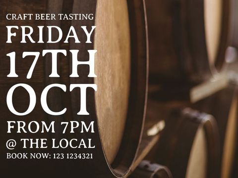 craft beer tasting event with wooden barrels - Download Free Stock Templates Pikwizard.com