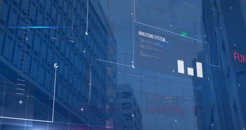 Digital Data Processing Overlaying Urban Cityscape - Download Free Stock Images Pikwizard.com