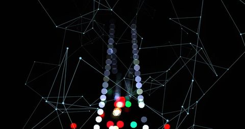 Abstract Connections with Bokeh Light Spots and Network Lines - Download Free Stock Images Pikwizard.com
