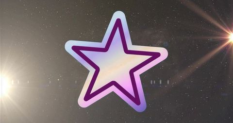 Glowing Five-Pointed Star in Cosmic Space Background