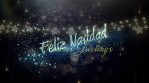 Festive Feliz Navidad Digital Animation with Glowing Lights