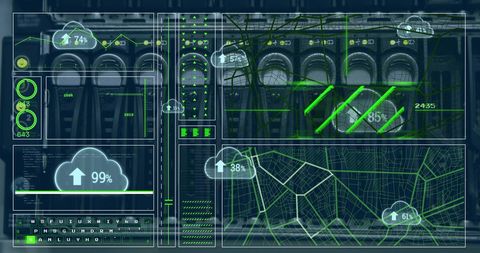 Futuristic Digital Interface Analyzing Cloud Data - Download Free Stock Images Pikwizard.com