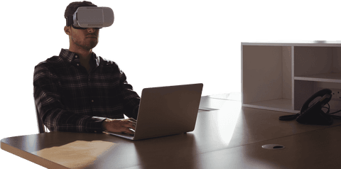 Businessman Experiencing Virtual Reality from Transparent Reality Glasses - Download Free Stock Videos Pikwizard.com