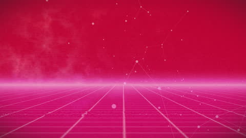 Futuristic Grid Design with Pink Digital Background