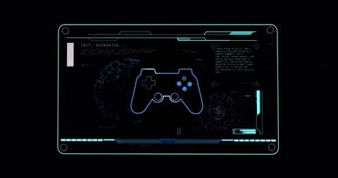 Futuristic Interface with Digital Gamepad Icon - Download Free Stock Images Pikwizard.com
