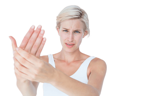 Transparent Background Woman Experiencing Hand Pain Closeup - Download Free Stock Videos Pikwizard.com