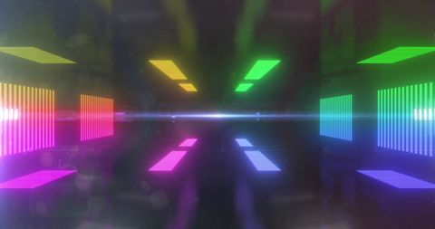 Neon Digital Space with Retro Futuristic Elements