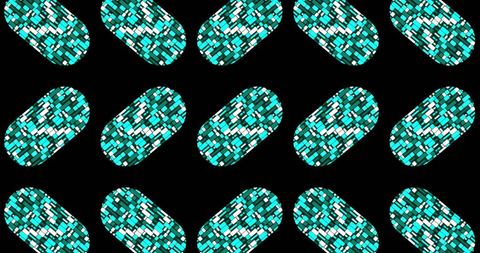 Modern geometric pattern with teal ellipses on black