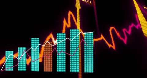 Futuristic Neon Data Chart Showing Dynamic Growth Visualization