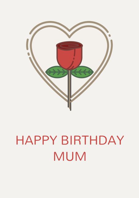 Heart and Rose Design for Mum's Special Day Celebration - Download Free Stock Templates Pikwizard.com