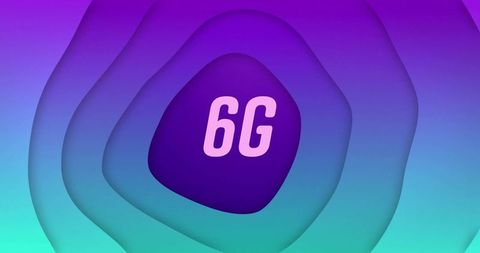 6G Technology Banner with Layered Abstract Background