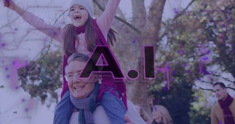 Joyful Family in Park Enjoying Quality Time Together