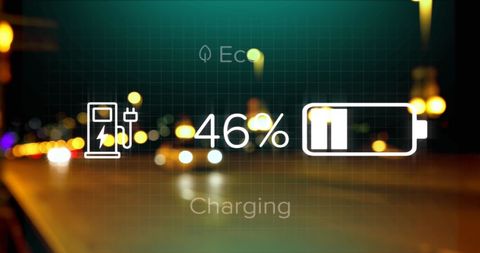 Digital Electric Vehicle Charging Concept in Cityscape