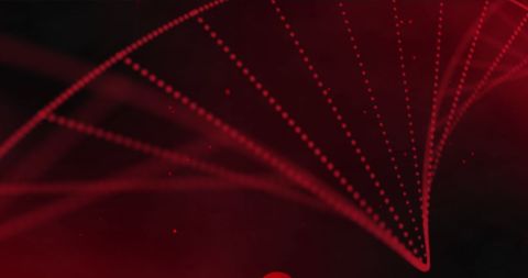 Abstract Red Helix with Dots on Black Background - Download Free Stock Images Pikwizard.com
