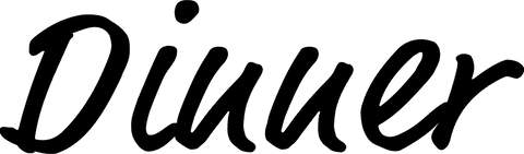 Elegant dinner text on transparent background