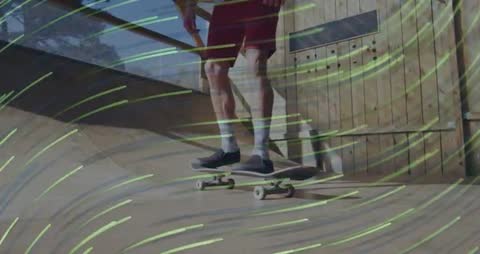Skateboarder Incorporating Motion Lines in Dynamic Stunt Analysis
