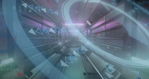 Futuristic Data Tunnel Animation with Virtual Scanner