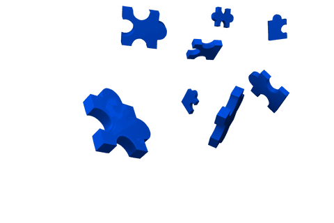 floating blue puzzles on transparent background enhancing creativity - Download Free Stock Videos Pikwizard.com