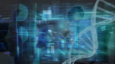 Futuristic Data Interface in Modern Business Environment