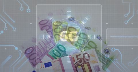 6G Technology Concept with Euro Currency and Digital Interface - Download Free Stock Images Pikwizard.com