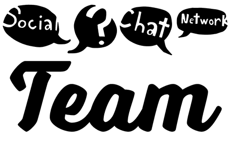 Team text design on transparent background for communication use