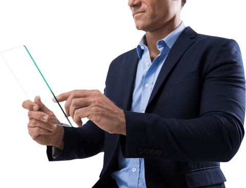 businessman using innovative transparent tablet technology - Download Free Stock Videos Pikwizard.com