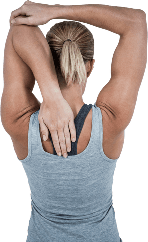 Transparent Background Rear View Woman Stretching Arms Muscles - Download Free Stock Videos Pikwizard.com