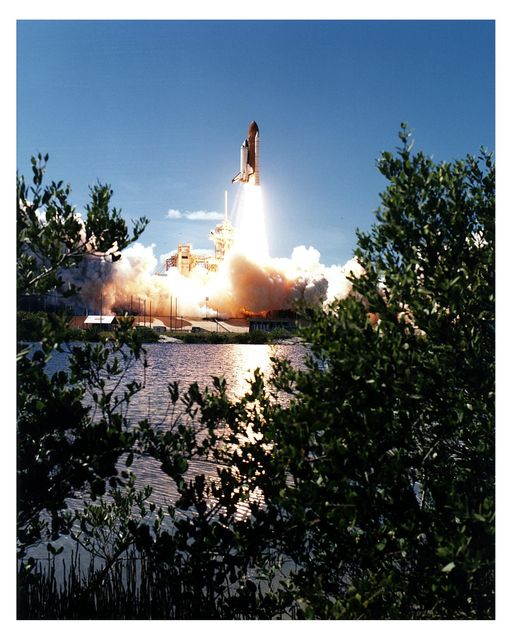 Like a rising sun lighting up the afternoon sky, the Space Shuttle Columbia soars from Launch Pad 39A at 2:20:32 p.m. EST, April 4, on the 16-day Microgravity Science Laboratory-1 (MSL-1) mission. The crew members are Mission Commander James D. Halsell, Jr.; Pilot Susan L. Still; Payload Commander Janice Voss; Mission Specialists Michael L. Gernhardt and Donald A. Thomas; and Payload Specialists Roger K. Crouch and Gregory T. Linteris. During the scheduled 16-day STS-83 mission, the MSL-1 will be used to test some of the hardware, facilities and procedures that are planned for use on the International Space Station as well as research in combustion, protein crystal growth and materials processing experiments