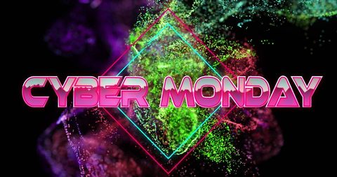 Cyber Monday Digital Banner with Colorful Waves - Download Free Stock Images Pikwizard.com