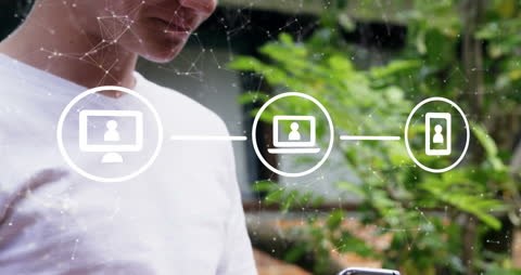 Digital Connections Concept With Network Overlays