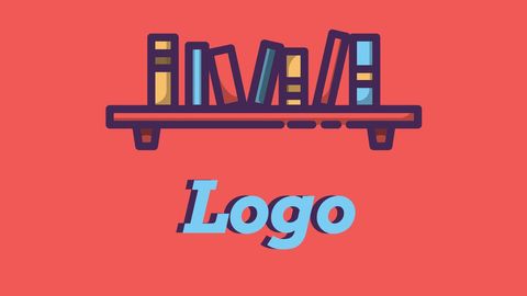 Minimalist Bookshelf Logo Design for Educational Branding - Download Free Stock Templates Pikwizard.com