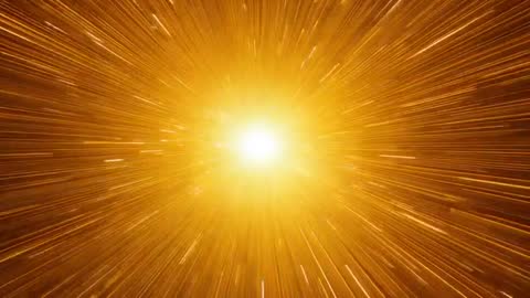 Radiating Golden Core Exploding into Speed Rays and Particles | Cinematic Space Warp Video