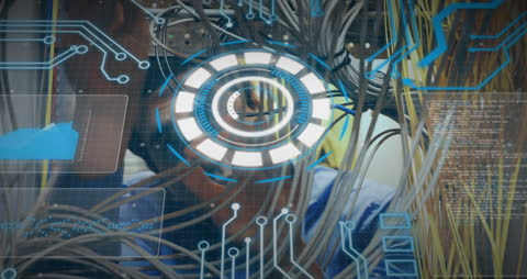 Digital Animation of Data and Network Connections Concept