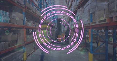 Data Analytics Over High-Tech Warehouse Interior - Download Free Stock Images Pikwizard.com