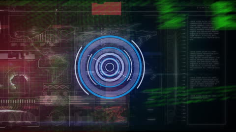 Futuristic Data Interface with Digital Scanning Display