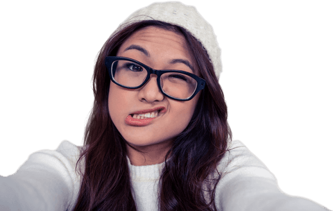 transparent woman making funny face with glasses - Download Free Stock Videos Pikwizard.com