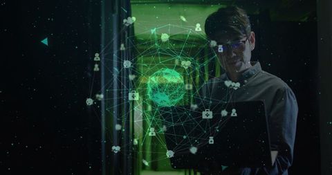 Innovative Data Science Concept in Server Room Ambience