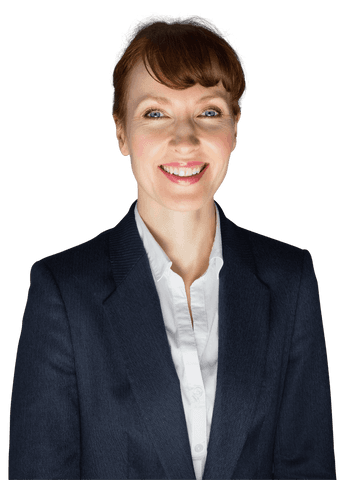 Smiling Caucasian Businesswoman Portrait Transparent Background