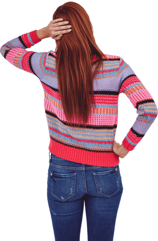 transparent sweater fashion young woman back view hipster style - Download Free Stock Videos Pikwizard.com