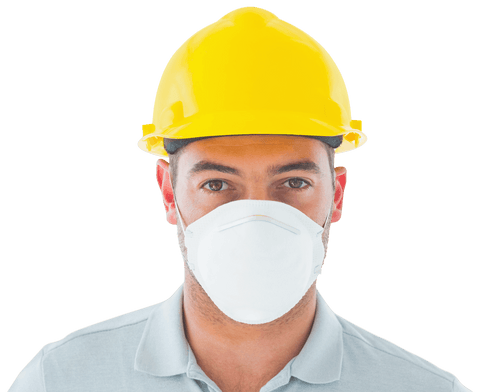 construction worker wearing face mask on transparent background - Download Free Stock Videos Pikwizard.com