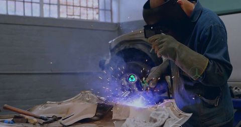 Welding Technician and Car Body Maintenance in Workshop