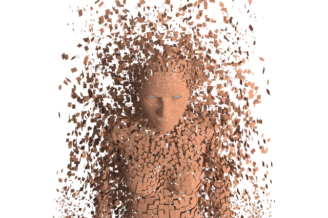 3D Digital Human Model Dissolving Into Fragments on Transparent Background - Download Free Stock Videos Pikwizard.com