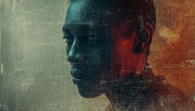 Artistic Senior Man Portrait with Grunge Effect