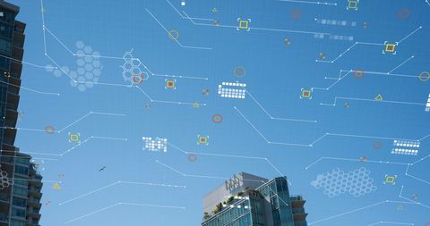 Data Concepts Over Modern Skyscrapers - Download Free Stock Images Pikwizard.com