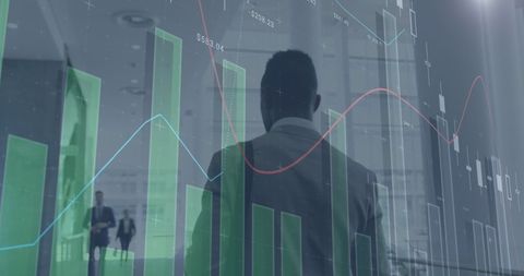Businessman Walking with Digital Data Visualization Overlay - Download Free Stock Images Pikwizard.com