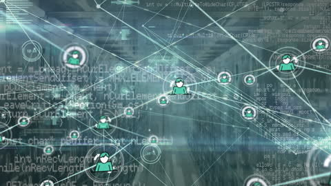 Futuristic Digital Networking in High-Tech Server Room